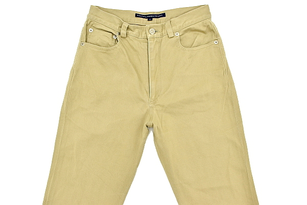 J-6751*RALPH LAUREN SPORT Ralph Lauren * regular goods beige stretch material slim strut pants 9 64cm M