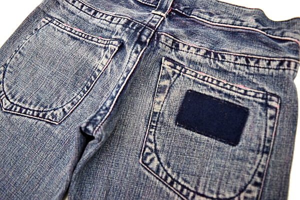 J-7805★FULLCOUNT   полный ...★ японского производства   винтажный  & Clash   обработка   кнопка ... ... синий  Denim    широкий  прямой   ... джинсы   25