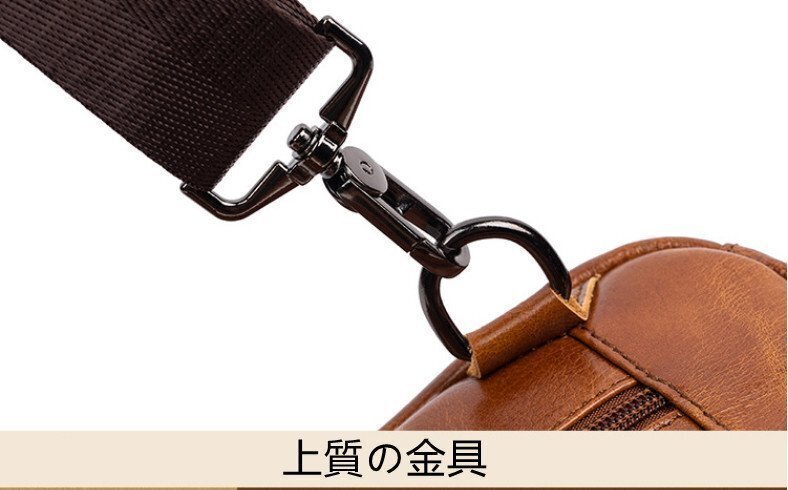  beautiful goods * men's bag cow leather body bag original leather one shoulder diagonal .. bag stylish light weight high capacity commuting iPadmini storage possibility 