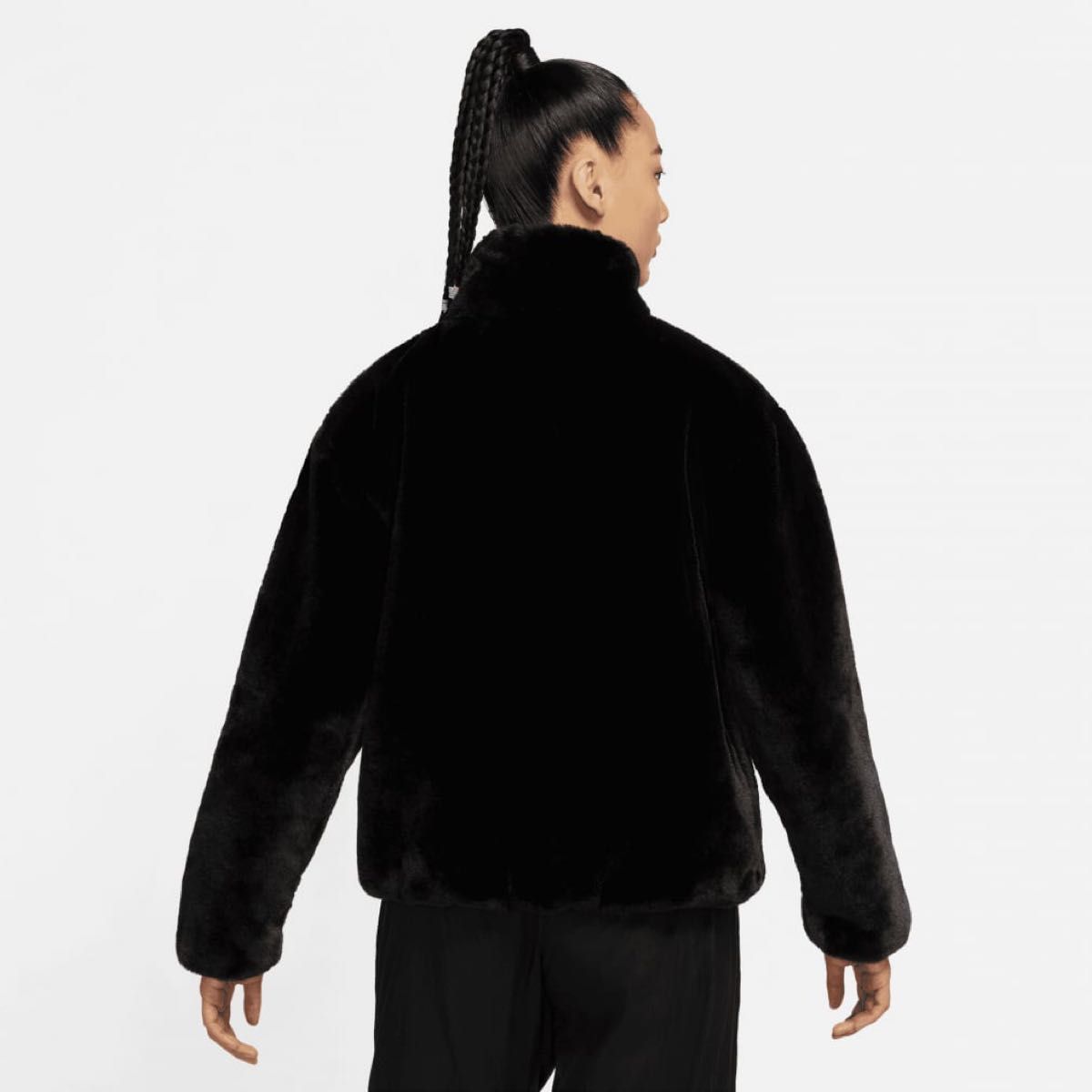 ナイキ NIKE スウッシュ フェイクファー ジャケット ブラック ナイキ NIKE スウッシュ フェイクファー ジャケット ブラック