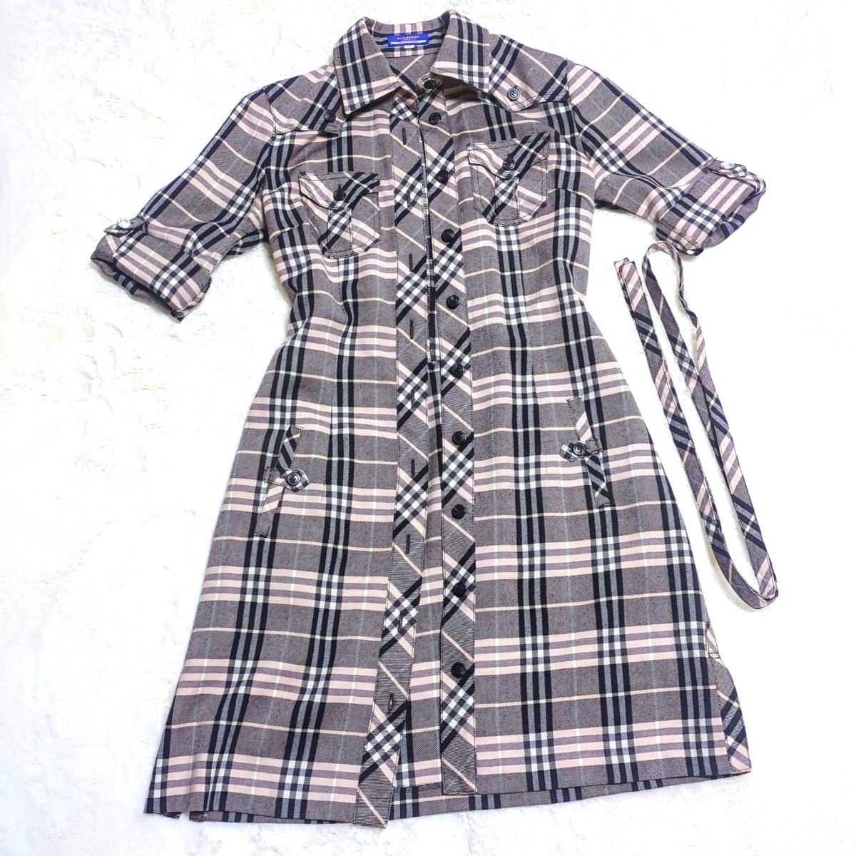 美品】バーバリーブルーレーベル BURBERRY BLUELABEL シャツ 美品】バーバリーブルーレーベル BURBERRY BLUELABEL シャツ