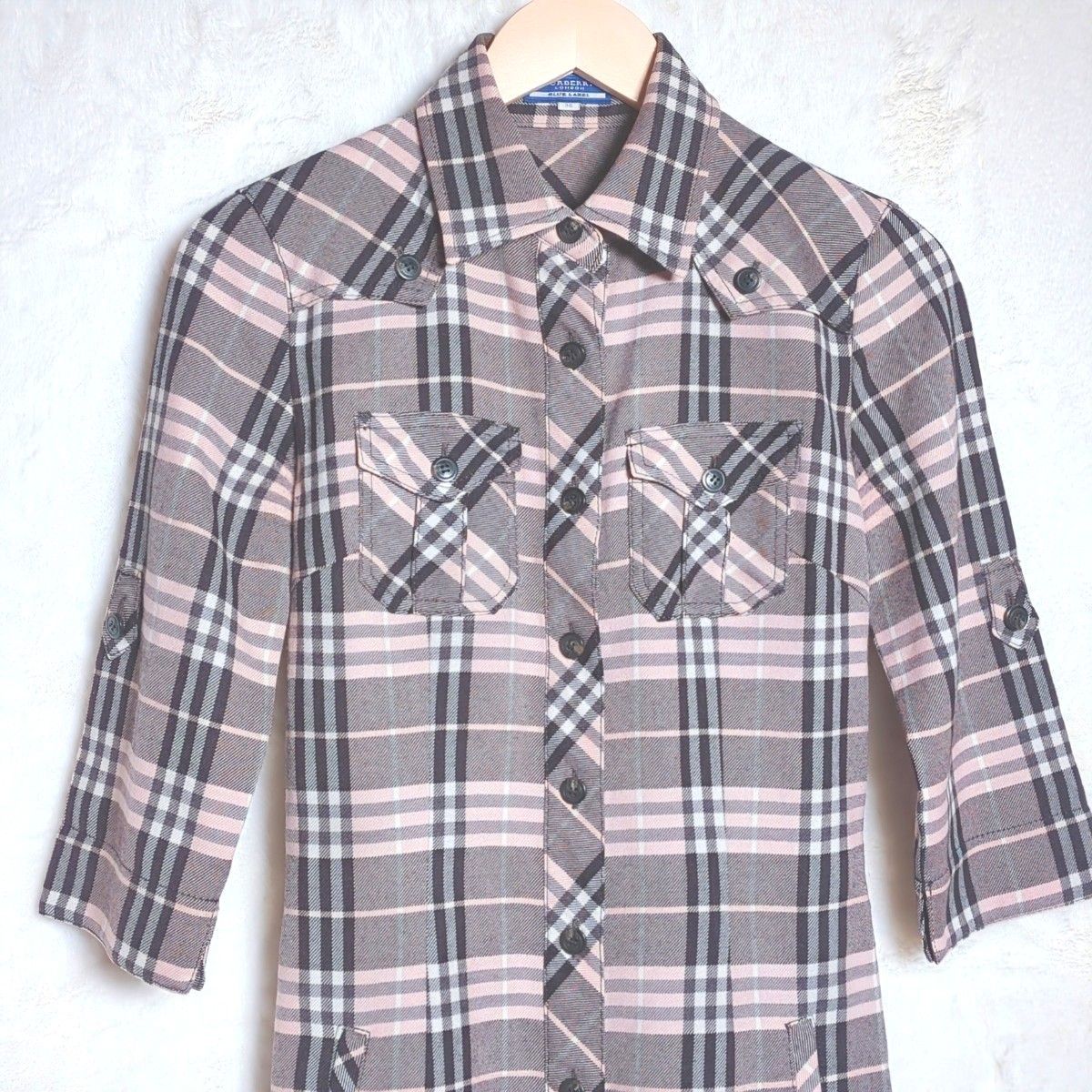 美品】バーバリーブルーレーベル BURBERRY BLUELABEL シャツ 美品】バーバリーブルーレーベル BURBERRY BLUELABEL シャツ