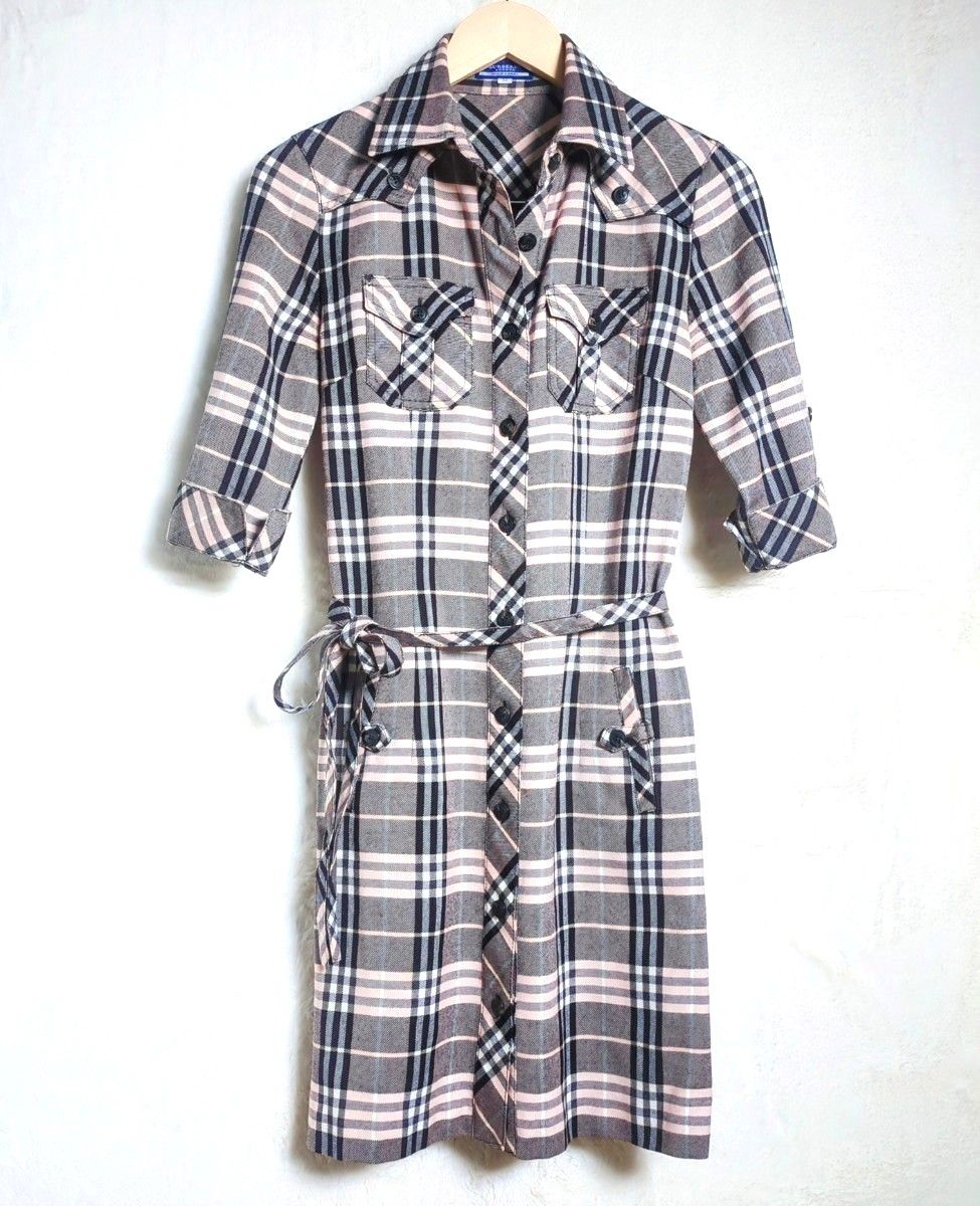 美品】バーバリーブルーレーベル BURBERRY BLUELABEL シャツ 美品】バーバリーブルーレーベル BURBERRY BLUELABEL シャツ