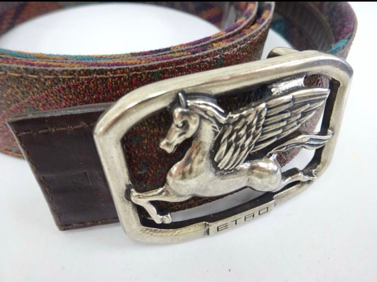エトロ ETRO ベルト ペガサス マルチカラー ペイズリー柄 メンズ エトロ ETRO ベルト ペガサス マルチカラー ペイズリー柄 メンズ