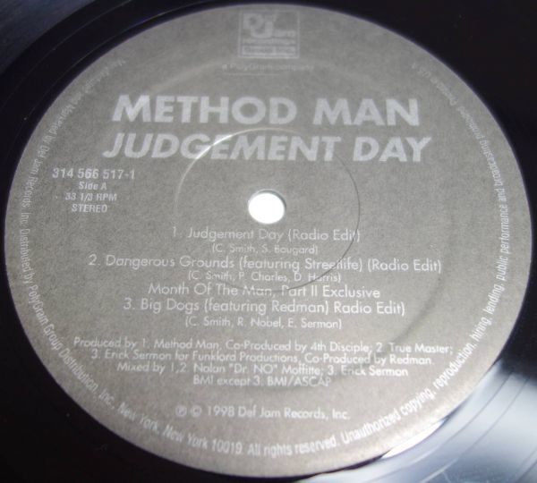 Method Man - Judgement Day◆美盤◆Redman、Erick Sermon参加◆Def Jam Recordings / 314 566 517-1_画像3
