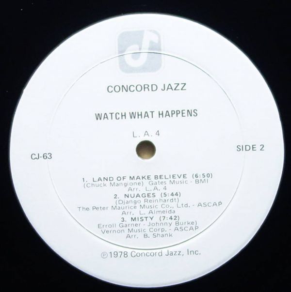 L.A.4 - Watch What Happens◆Concord Jazz / CJ-63_画像4