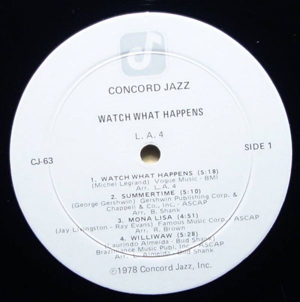 L.A.4 - Watch What Happens◆Concord Jazz / CJ-63_画像3