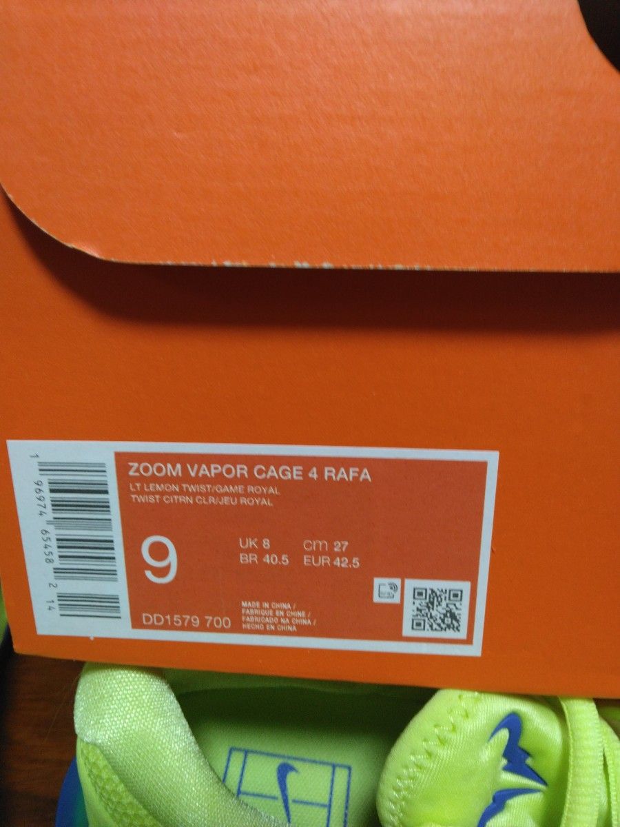 限定新品ナイキ NIKE 27㎝ラファエル・ナダル選手使用モデルの 限定新品ナイキ NIKE 27㎝ラファエル・ナダル選手使用モデルの