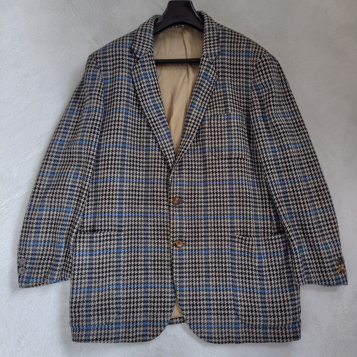 BURBERRY Burberry [ rare LL XL] tailored jacket noba check thousand bird pattern cashmere . men's Vintage hose Logo explanation necessary verification 