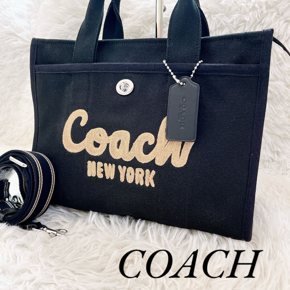 美品】現行 COACH コーチ カーゴ トート 34 2way ハンドバッグ 美品】現行 COACH コーチ カーゴ トート 34 2way ハンドバッグ