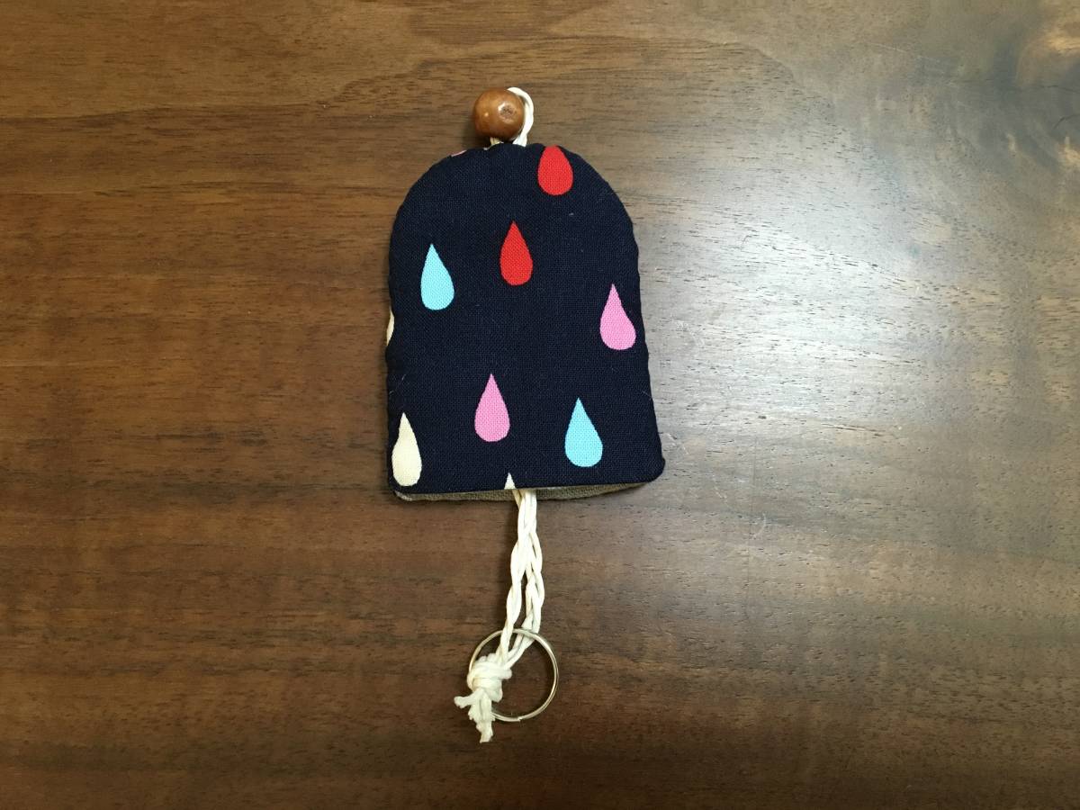 shi.. pattern simple key case navy blue navy small key for key cover key holder cloth made light weight hand made 