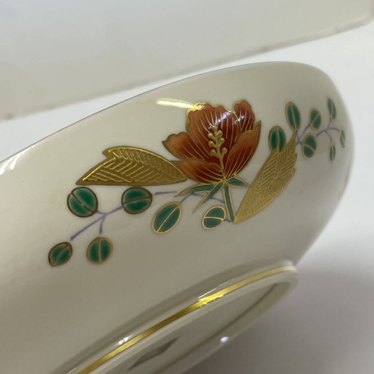 中古】陶器 美濃焼 前畑陶器 庫山窯 金襴手芙蓉 和皿 金彩 外寸