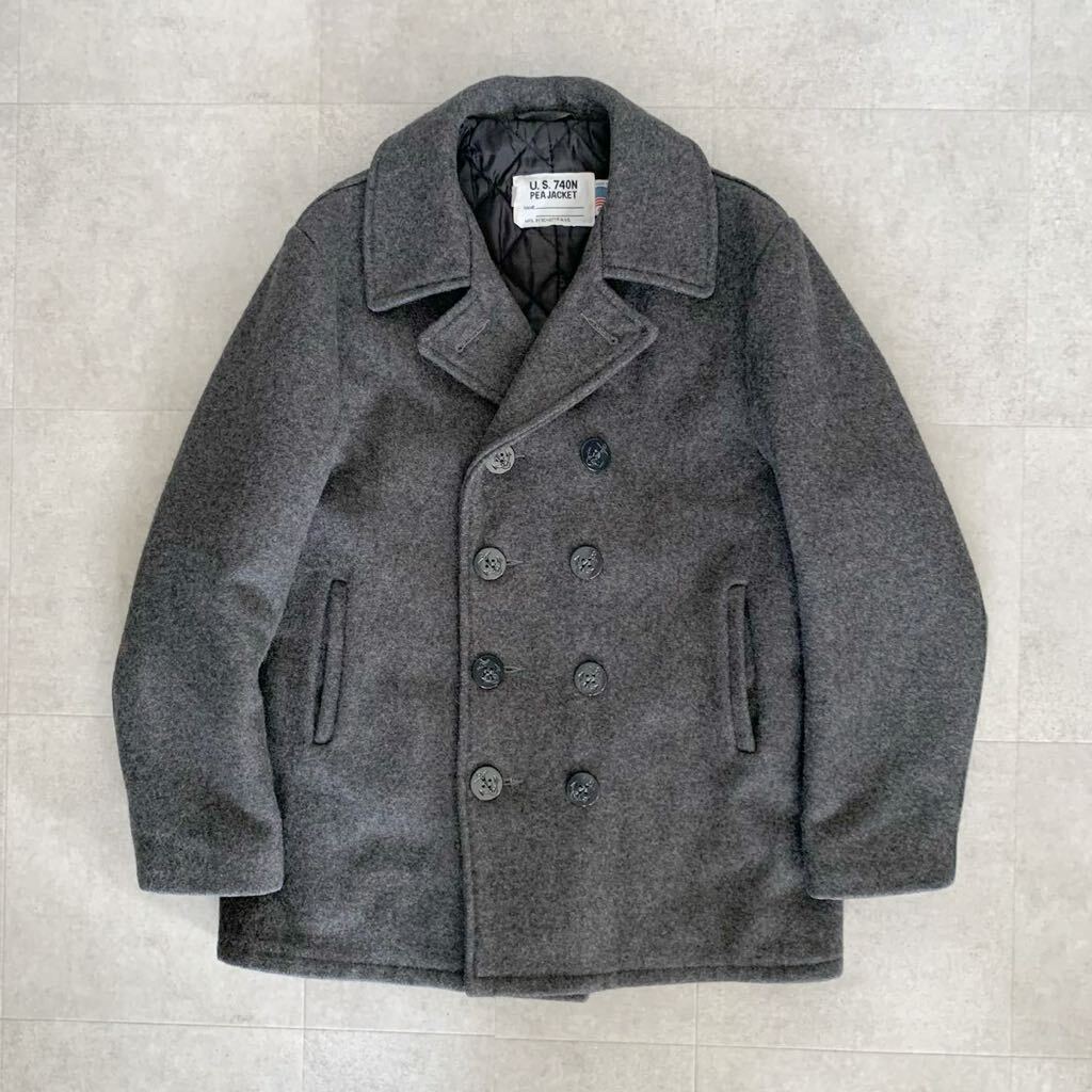 【希少サイズ✨】SCHOTT ショット ピーコート ウールコート 42 グレー 美品✨ schott ショット ピーコート ウール グレー 42 メンズ