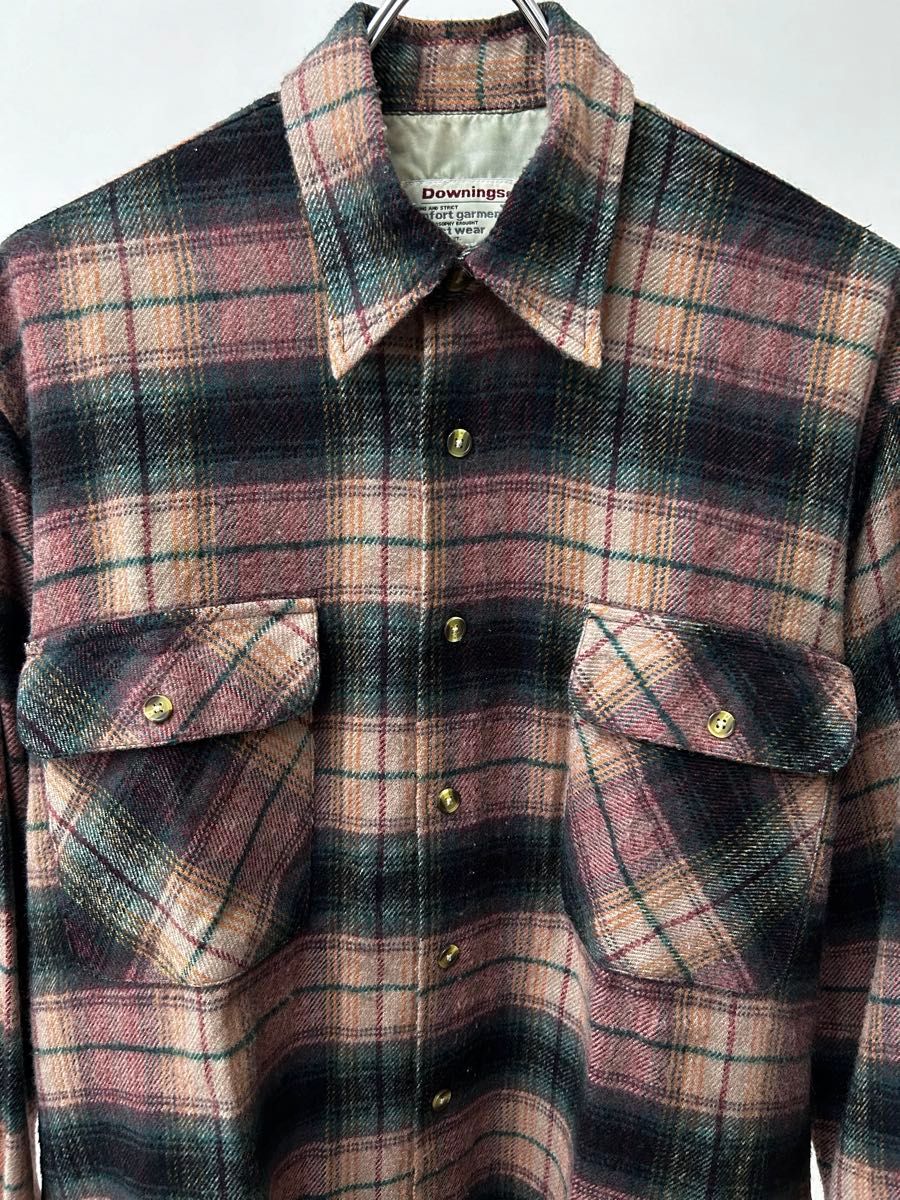 downings ダウニング 80s Mサイズ オンブレ チェック ネルシャツ downings ダウニング 80s Mサイズ オンブレ チェック ネルシャツ