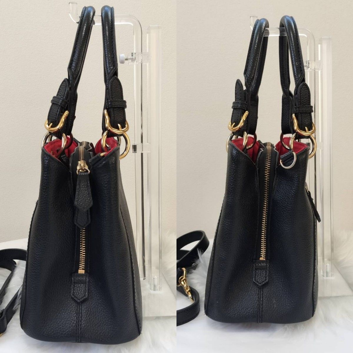 サマンサタバサ ハンドバッグ ショルダーバッグ 2way 黒 赤 サマンサタバサ ハンドバッグ ショルダーバッグ 2way 黒 赤