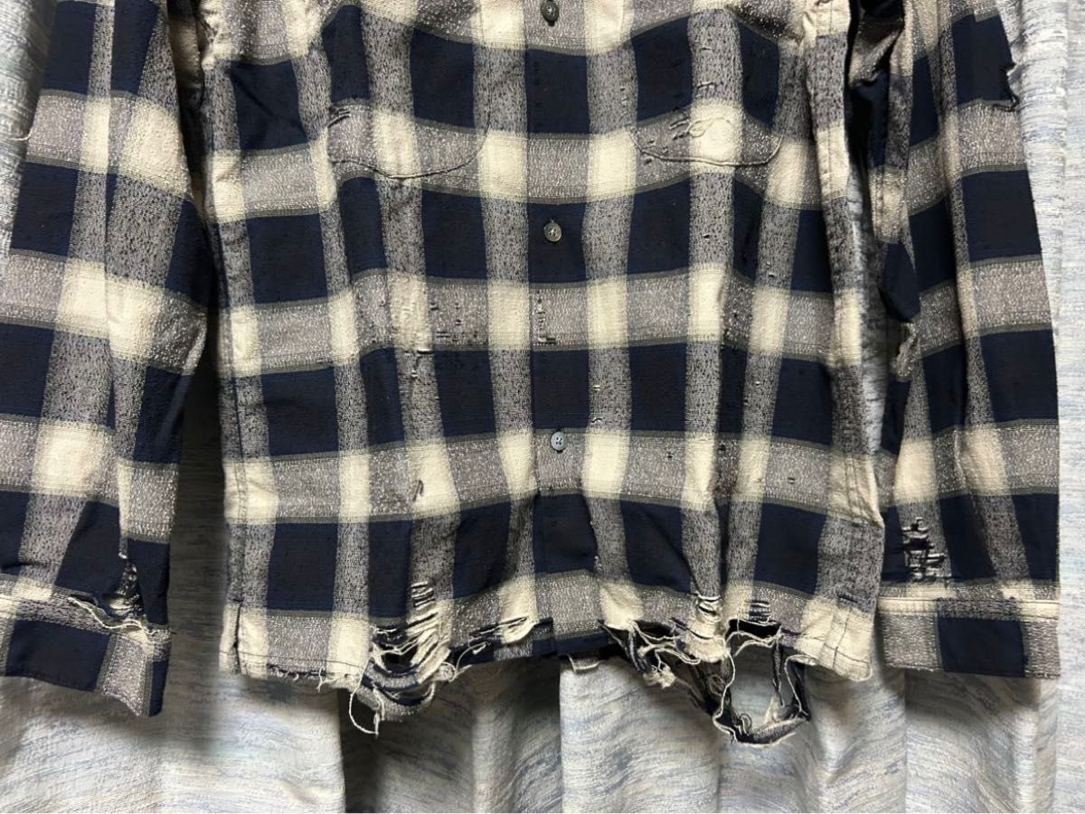 22AW SUGARHILL シュガーヒル OMBRE CRASHED SHIRT オンブレ 22AW SUGARHILL シュガーヒル OMBRE CRASHED SHIRT オンブレ