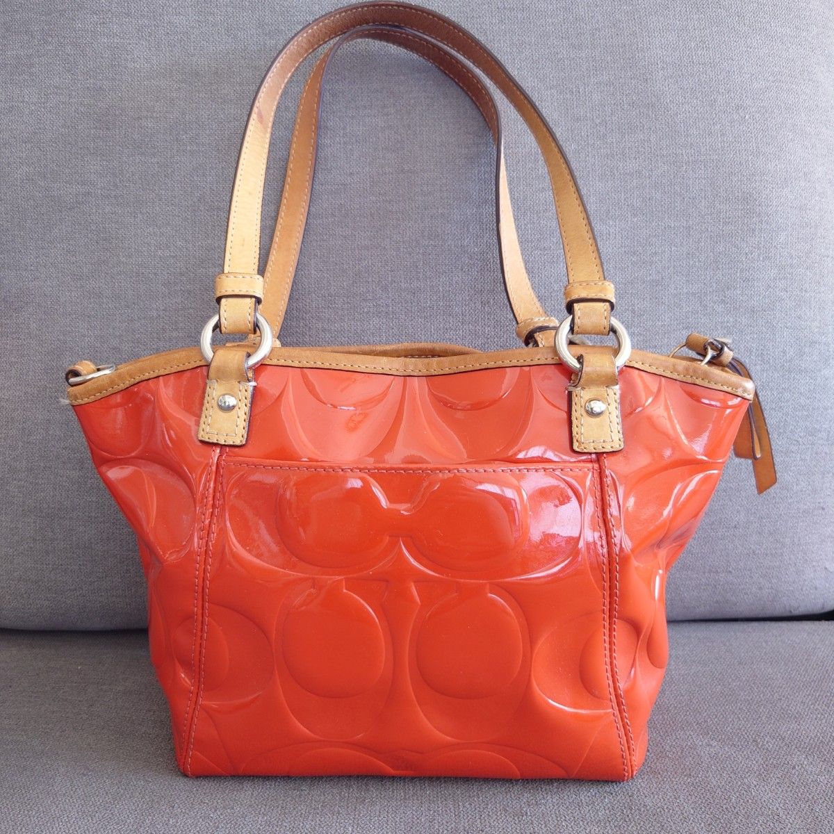 COACH/コーチ 2way エナメル トートバッグ ショルダーバッグ(No COACH/コーチ 2way エナメル トートバッグ ショルダーバッグ(No