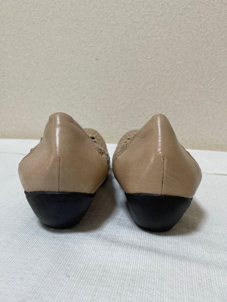 美品 fitfit フィットフィット 本革 レザー編み込みシューズ 24 美品 fitfit フィットフィット 本革 レザー編み込みシューズ 24