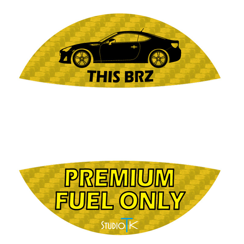 BRZ* fuel cap emblem * high-octane 