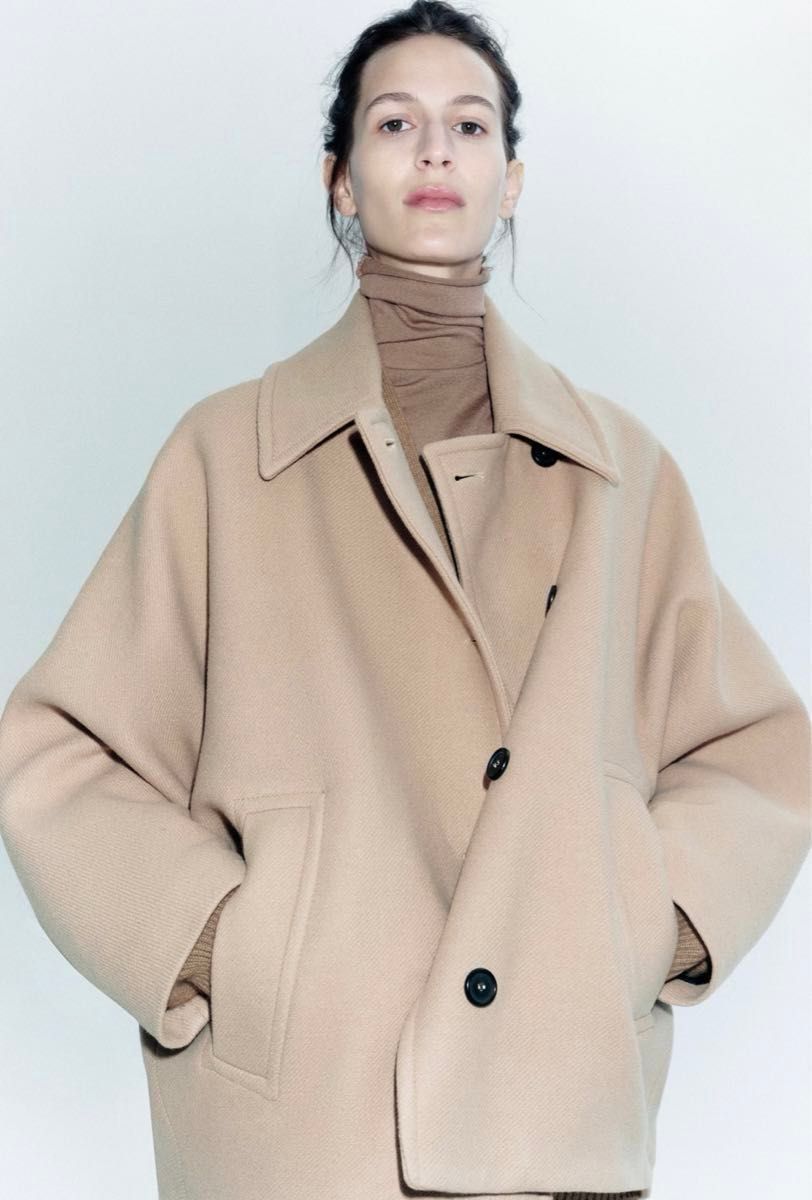 xxxs-xxs】ウール オーバーサイズショートコート【ZARA】|Yahoo xxxs-xxs】ウール オーバーサイズショートコート【ZARA】|Yahoo