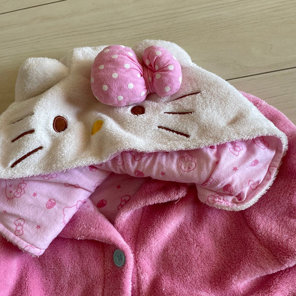 キティちゃん着ぐるみ パジャマ 上下セット ピンク ルームウェア キティちゃん着ぐるみ パジャマ 上下セット ピンク ルームウェア