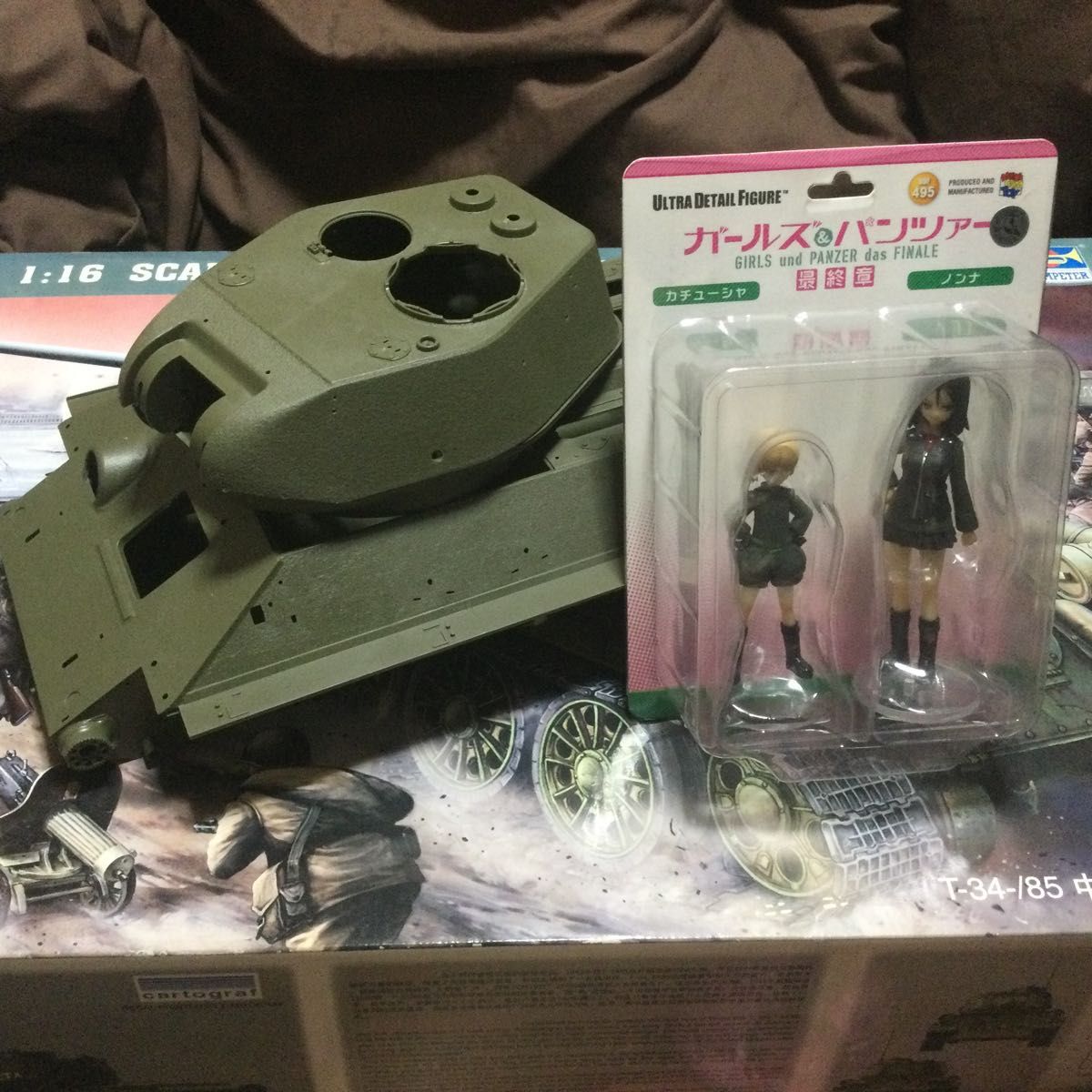 ガールズ&パンツァー カチューシャ&ノンナ フィギュア T34/85 ガールズ&パンツァー カチューシャ&ノンナ フィギュア T34/85