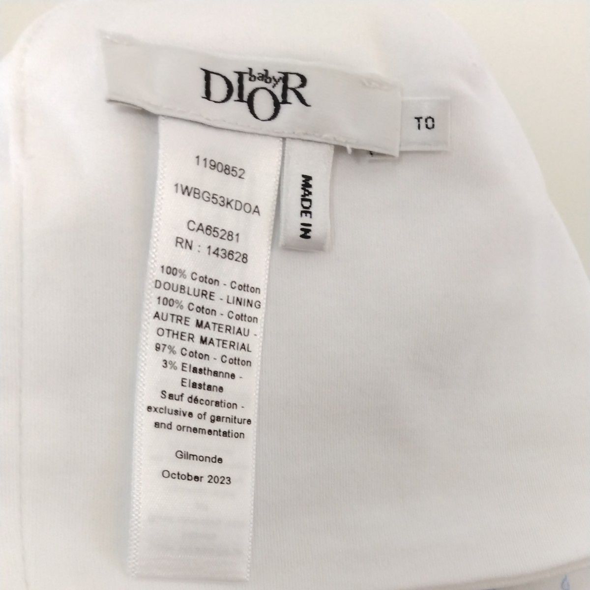 baby Dior ロンパース スタイ 帽子 セット 3M ベビー服 ベビー baby Dior ロンパース スタイ 帽子 セット 3M ベビー服 ベビー