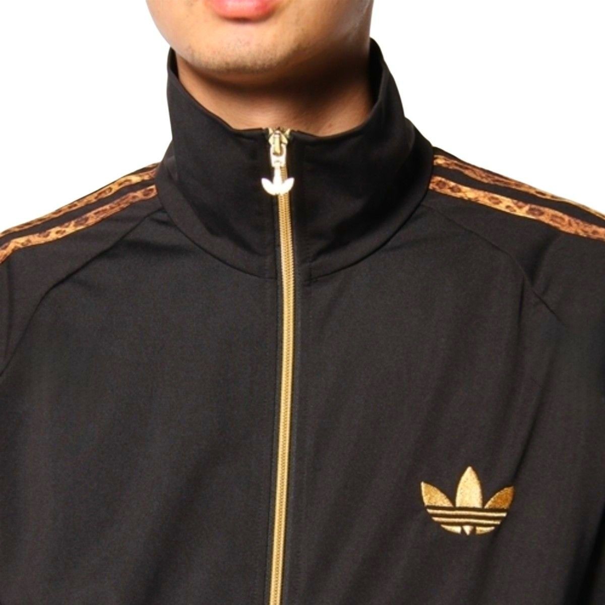 希少柄 adidas 黒 M レオパード トラックジャケット ジャージ 希少柄 adidas 黒 M レオパード トラックジャケット ジャージ