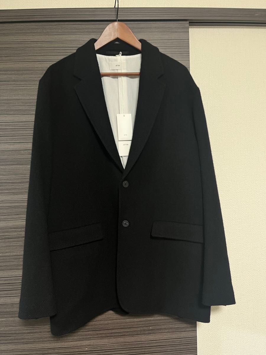 新品 ATON WASHED CASHMERE OVERSIZED JACKET ブラック