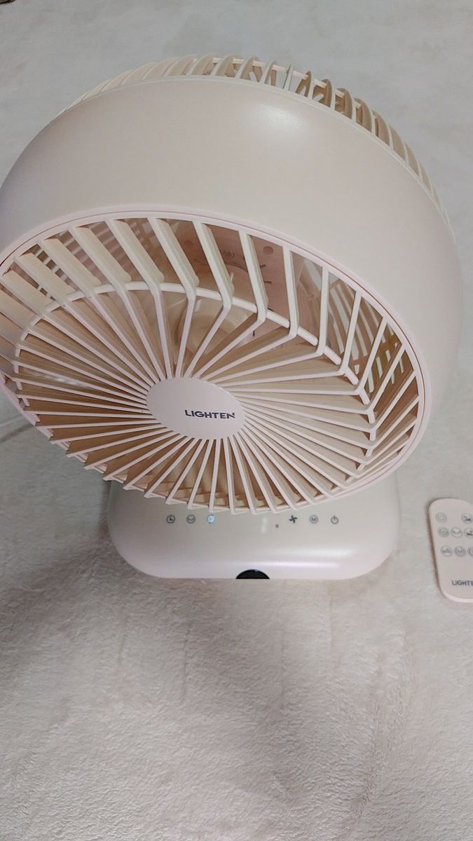 【美品】 サーキュレーター 扇風機 360度 首振り 卓上 アイボリー