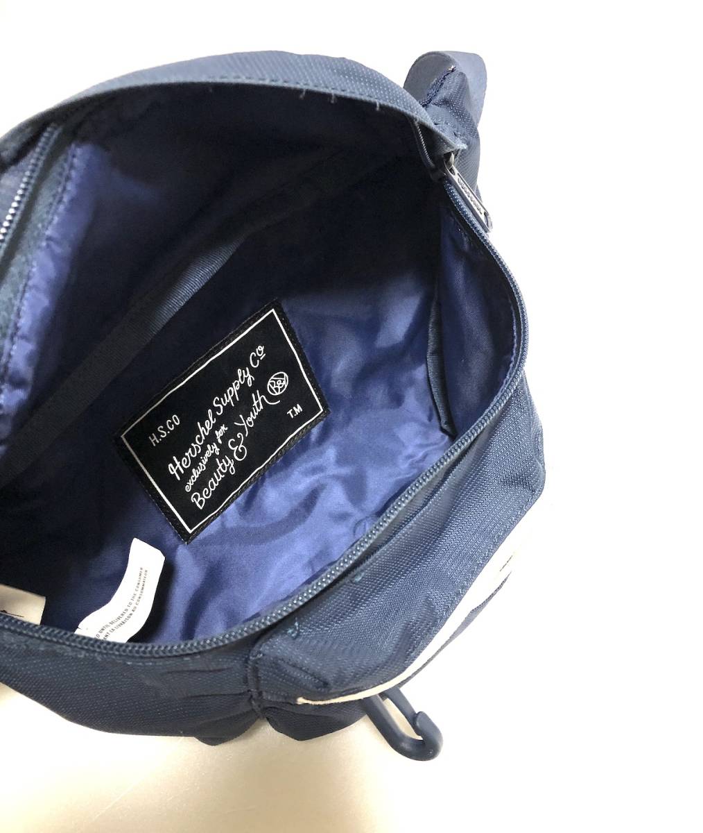 HERSCHEL×BEAUTY&YOUTH コラボ ウエストバッグ NVY ネイビー ボディバッグ ハーシェル ビューティーアンドユース 909148_画像8