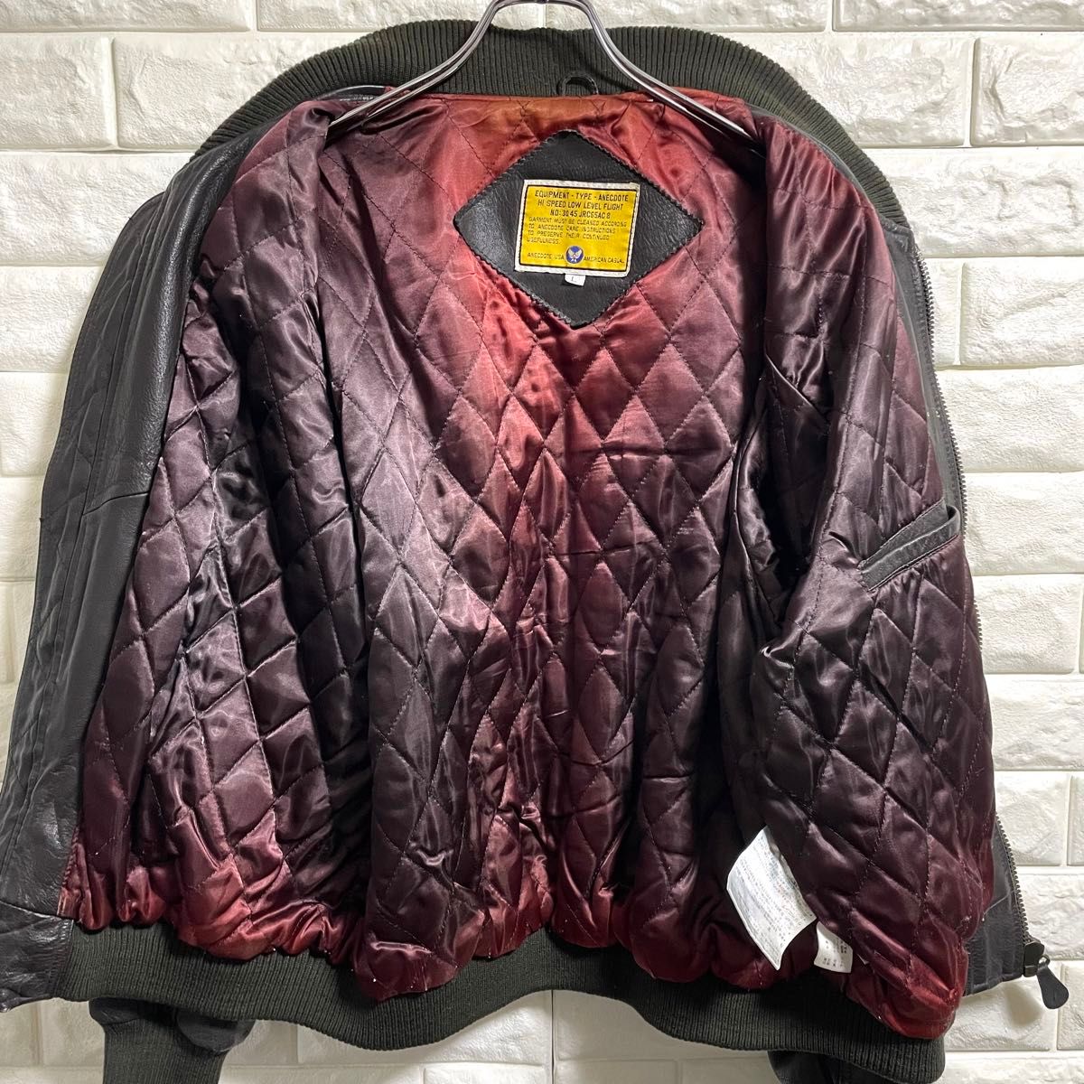 90s ミリタリー レザージャケット フライトジャケット メンズL 90s ミリタリー レザージャケット フライトジャケット メンズL