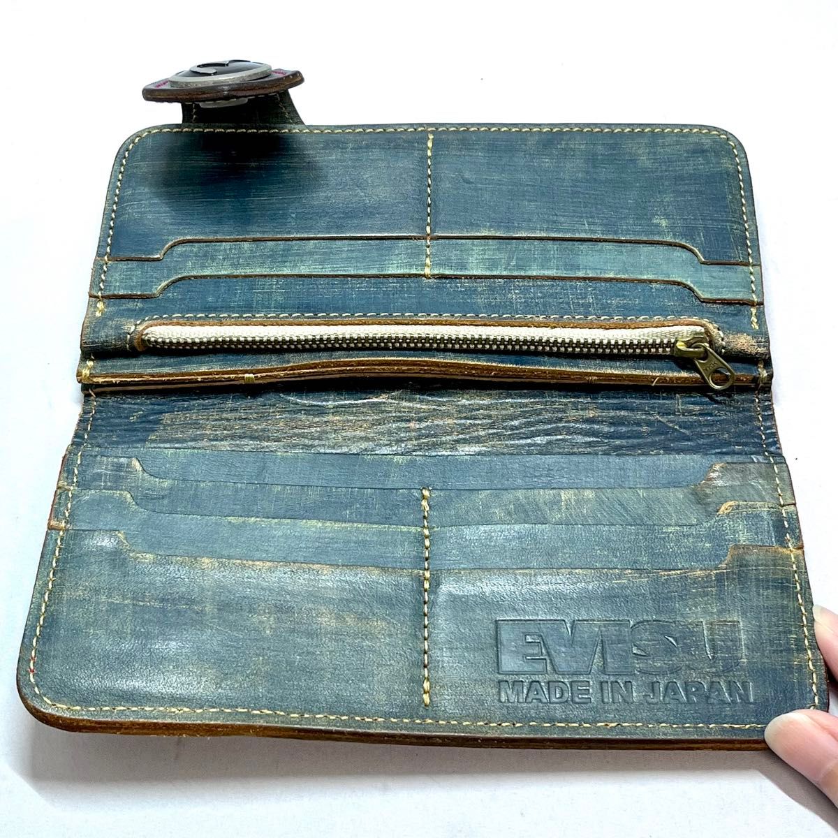 希少】EVISU デニム加工 長財布 エヴィス ど根性3号 JEANING 赤 希少】EVISU デニム加工 長財布 エヴィス ど根性3号 JEANING 赤