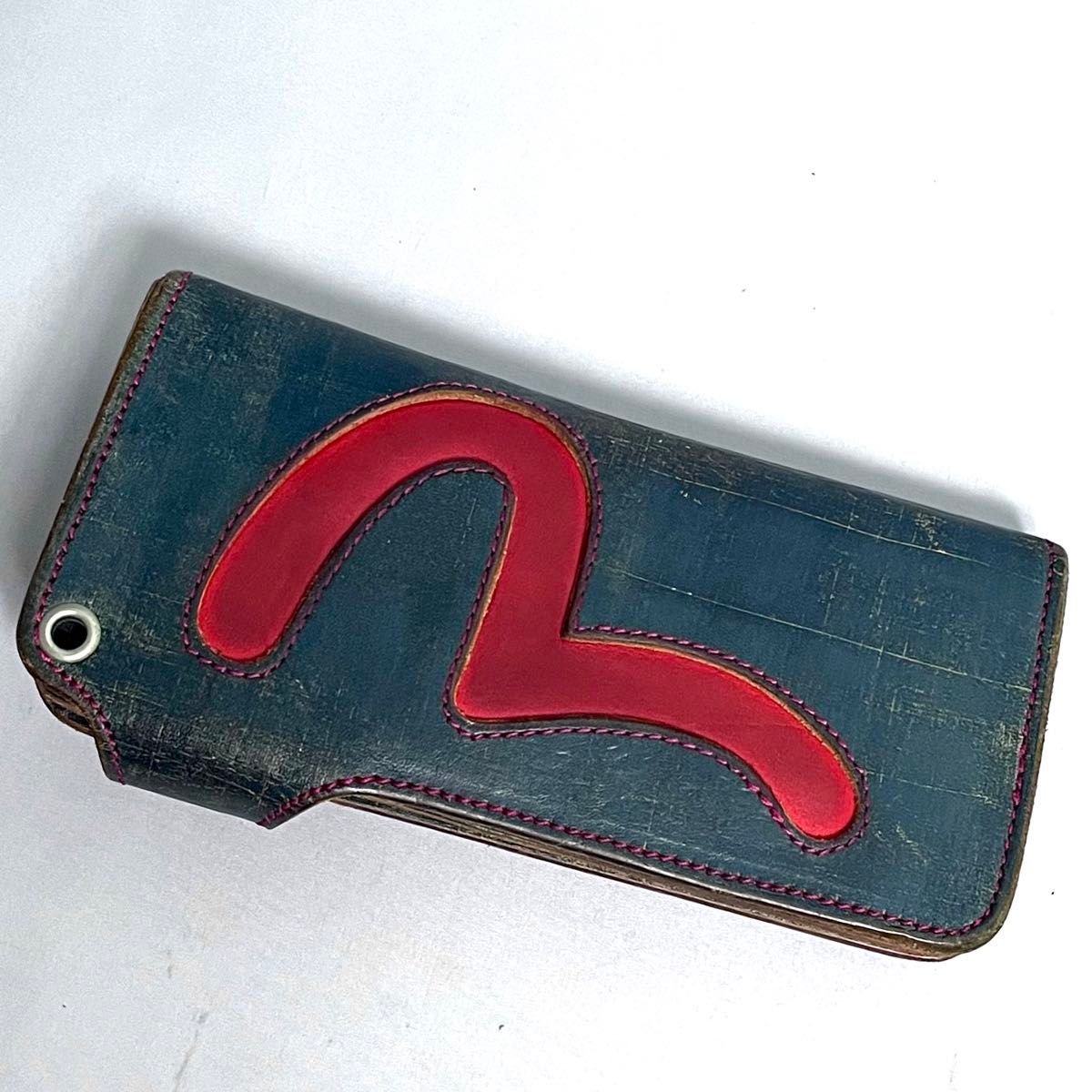 希少】EVISU デニム加工 長財布 エヴィス ど根性3号 JEANING 赤 希少】EVISU デニム加工 長財布 エヴィス ど根性3号 JEANING 赤
