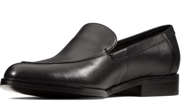 Clarks 26.5cm Flat Loafer black black leather leather slip-on shoes formal ballet sneakers pumps sandals P30