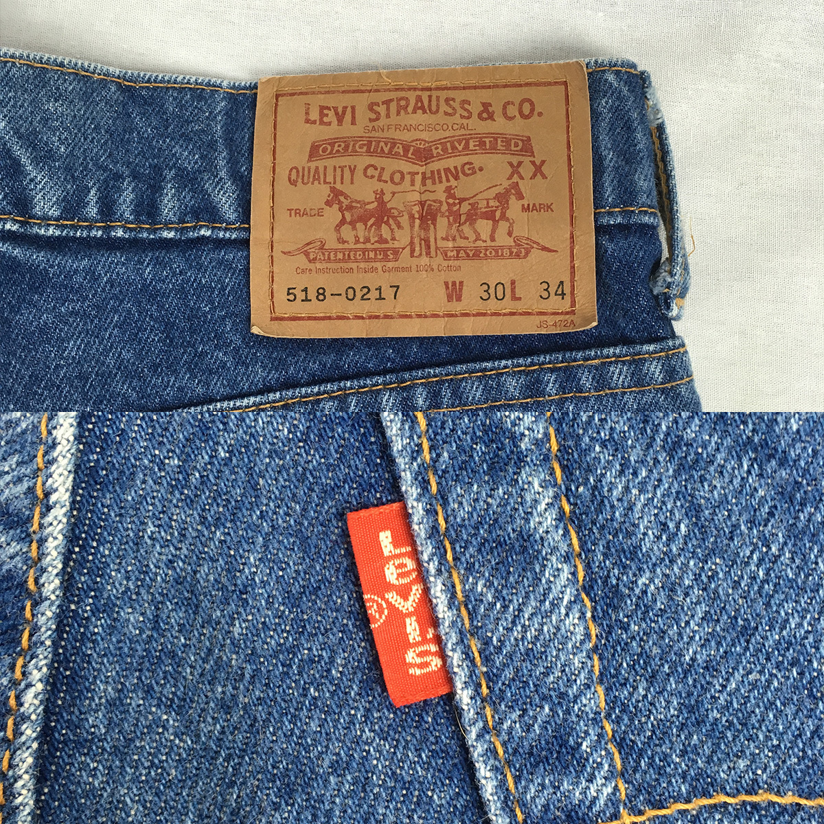 Levi's リーバイス 518-0217 518-0243 日本製 93年 デニム パンツ ジーンズ W30 L34 ストレート ジップフライ_画像9