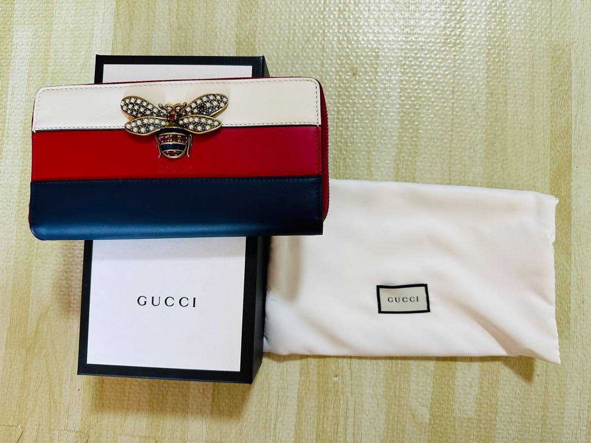 GUCCI グッチ 財布 レザー クイーン マーガレット ビー/ラウンド GUCCI グッチ 財布 レザー クイーン マーガレット ビー/ラウンド