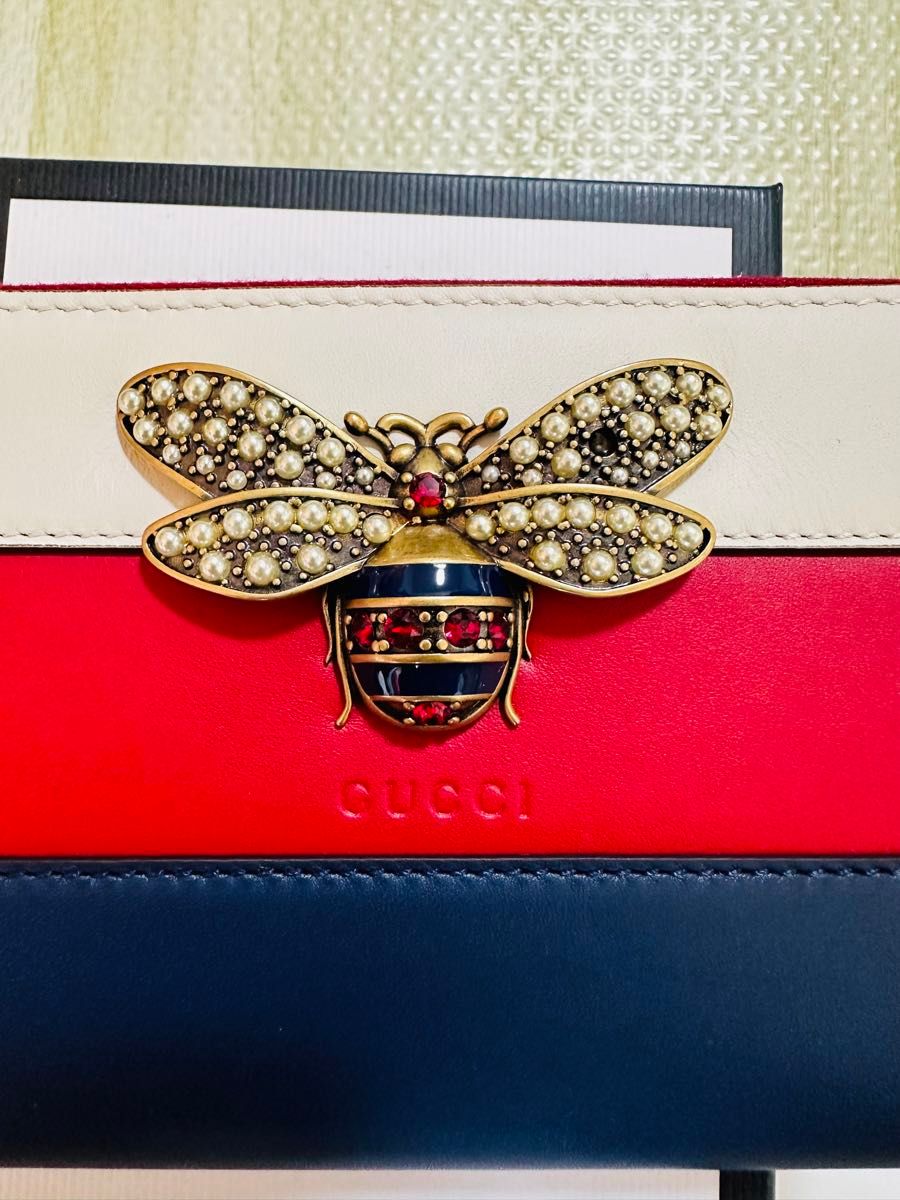 GUCCI グッチ 財布 レザー クイーン マーガレット ビー/ラウンド GUCCI グッチ 財布 レザー クイーン マーガレット ビー/ラウンド
