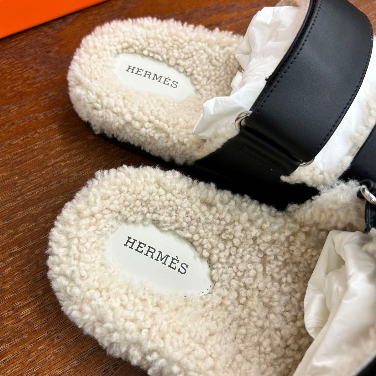 HERMES エルメス シプレ ホワイト 黒 / エクリュ サイズ43 HERMES エルメス シプレ ホワイト 黒 / エクリュ サイズ43