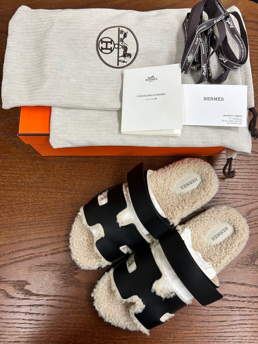 HERMES エルメス シプレ ホワイト 黒 / エクリュ サイズ43 HERMES エルメス シプレ ホワイト 黒 / エクリュ サイズ43