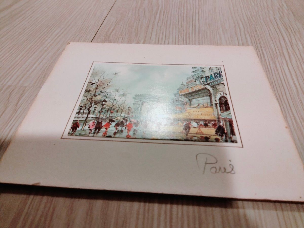 ロンドン郊外 蚤の市購入 ③ パリの街並み 絵画 イラスト ロンドン郊外 蚤の市購入 ③ パリの街並み 絵画 イラスト