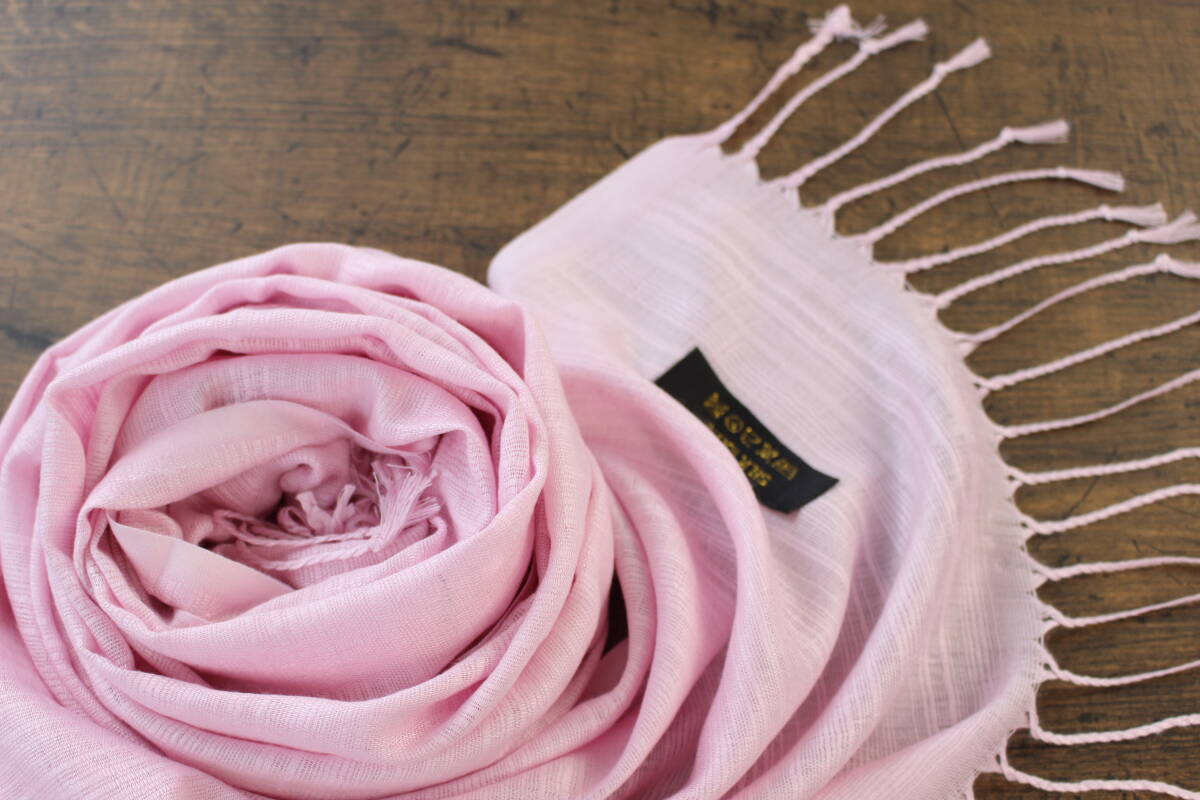  new goods [ silk 100% SILK] plain PINK pink Plain large size stole 