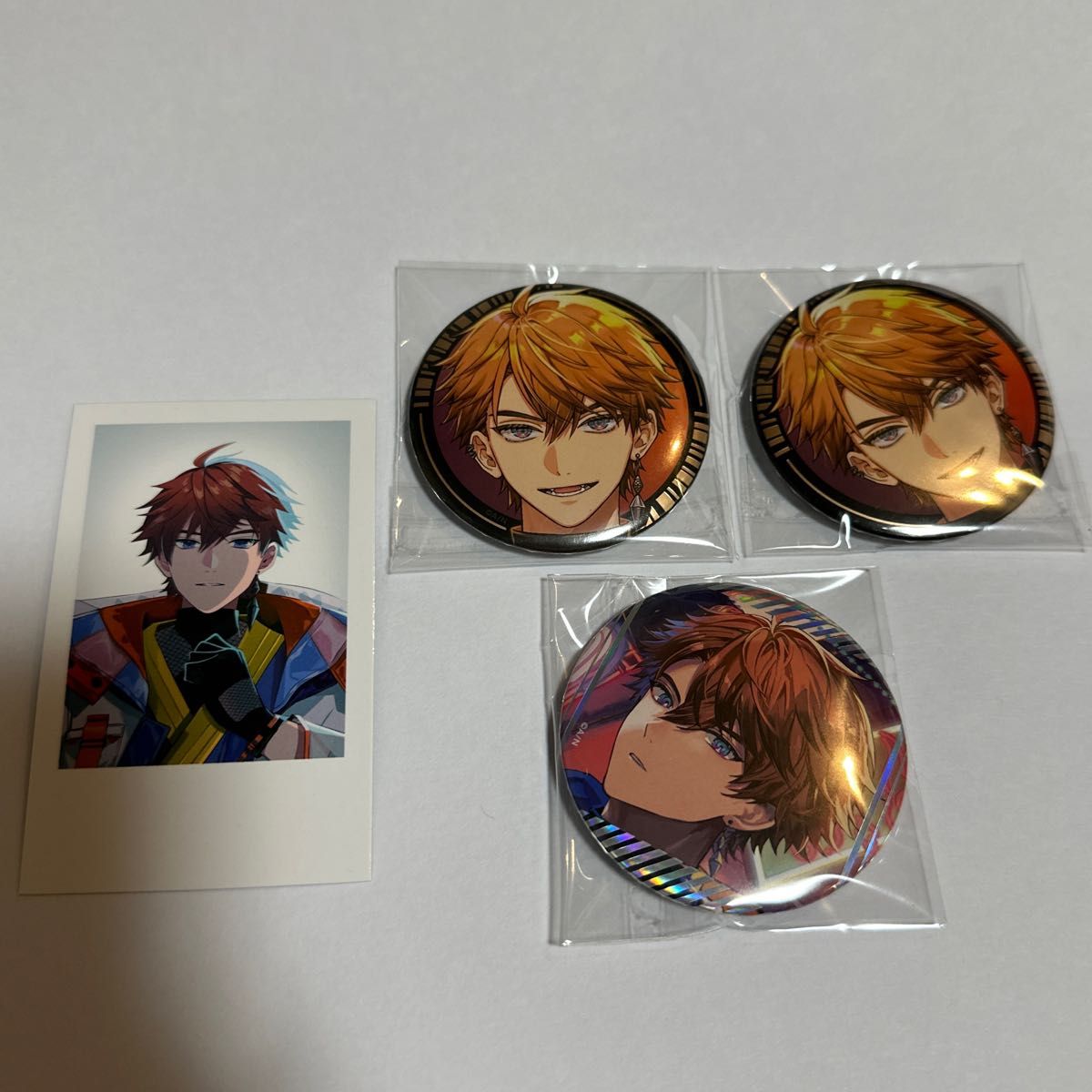 にじさんじ 3SKM 缶バッジ 北見遊征 3個 チェキ風カード 1枚 にじさんじ 3SKM 缶バッジ 北見遊征 3個 チェキ風カード 1枚