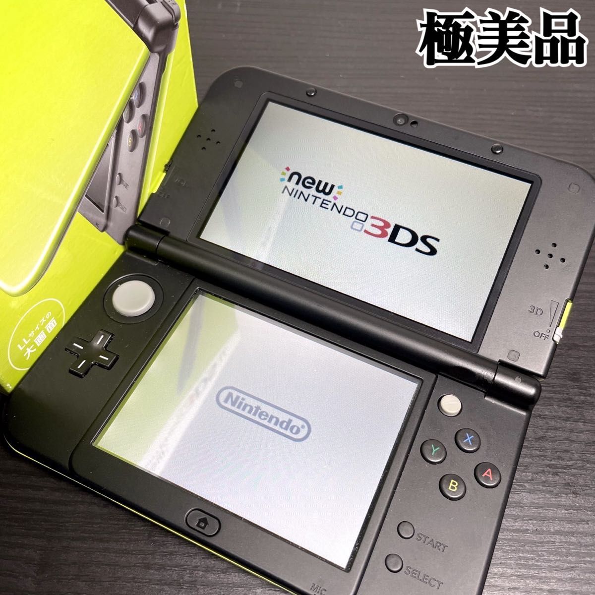 極美品】3DS LL ライム×ブラック 箱、本体&カセットケース付き 極美品】3DS LL ライム×ブラック 箱、本体&カセットケース付き
