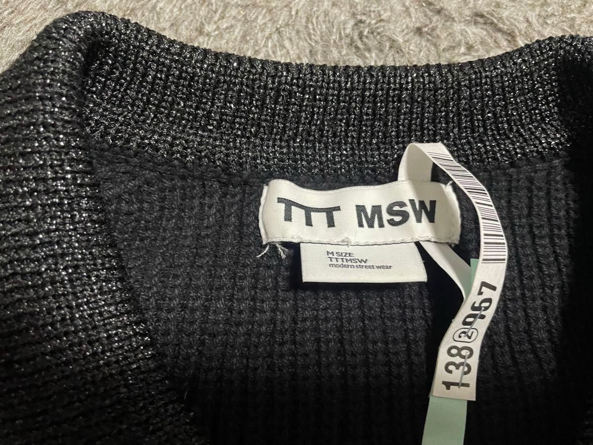 TTT MSW 24SS Lame Zip Up Cardigan サイズMティーモダン TTT MSW 24SS Lame Zip Up Cardigan サイズMティーモダン