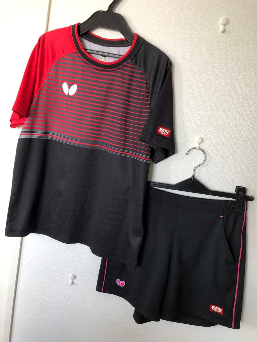 卓球ユニフォーム バタフライ 上下セット JTTA赤タグ ユニ 卓球ユニフォーム バタフライ 上下セット JTTA赤タグ ユニ