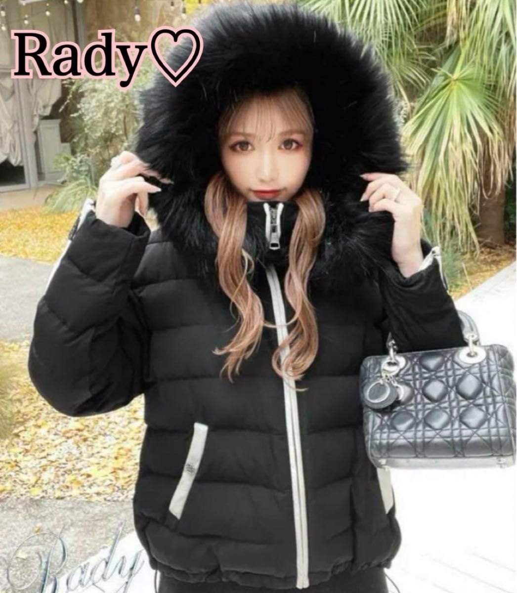レディー Rady ビジュー付きファーファイバーダウンジャケット S レディー Rady ビジュー付きファーファイバーダウンジャケット S
