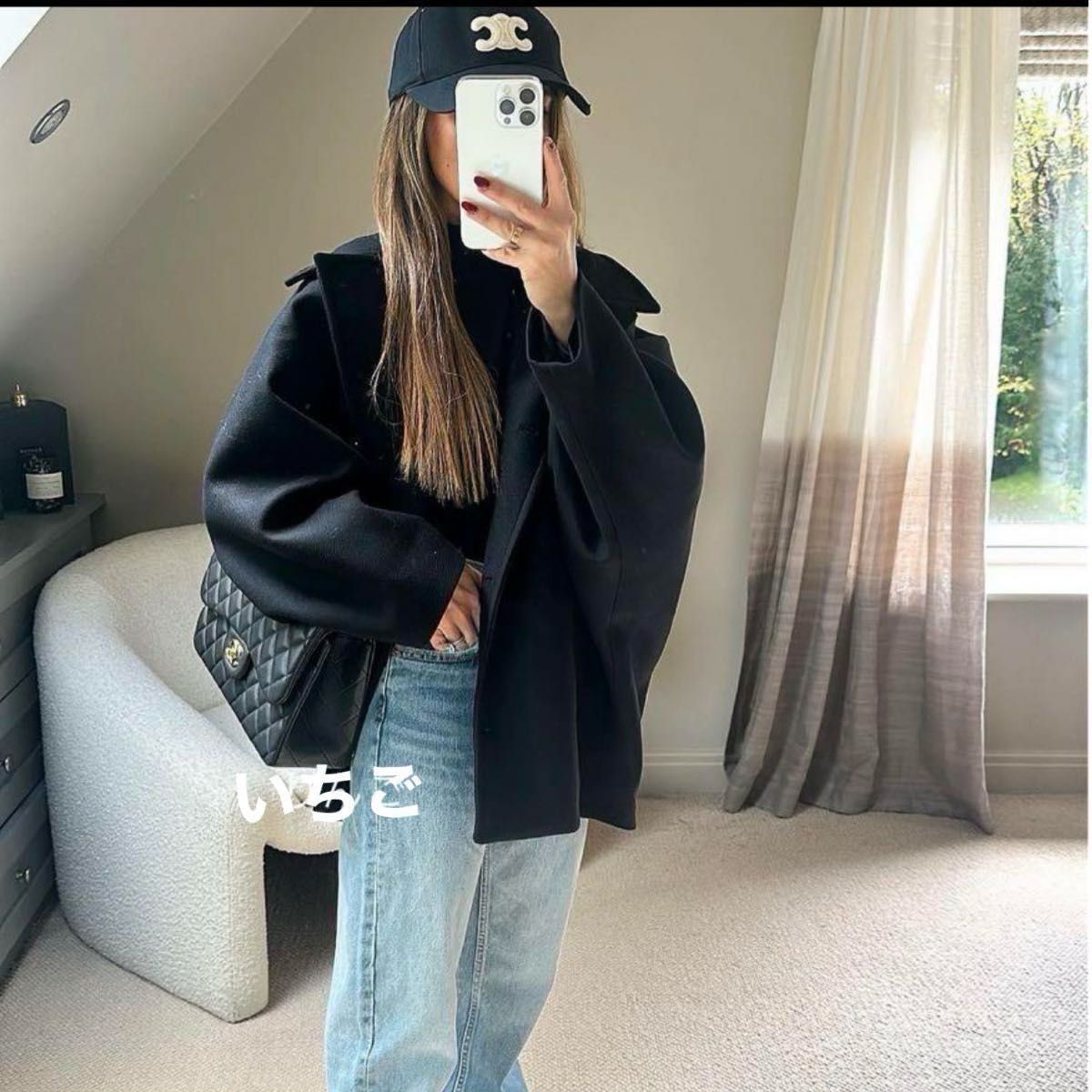 ZARA ショート ウールブレンド コート ポンチョ M-L 新品タグ ZARA ショート ウールブレンド コート ポンチョ M-L 新品タグ