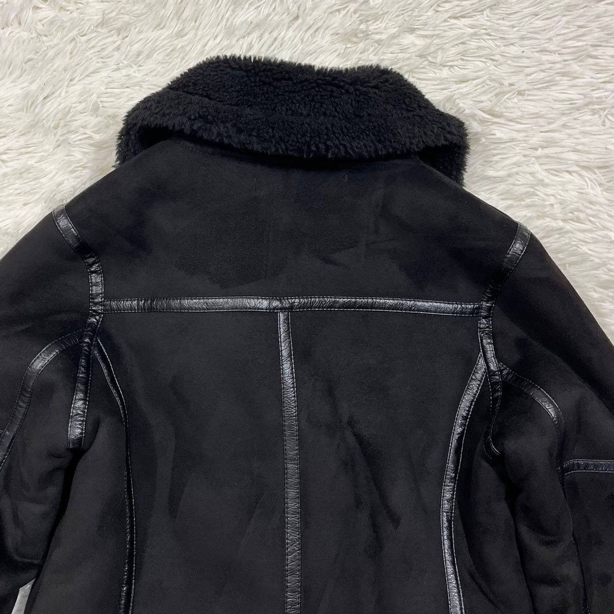 ZARA ザラ フェイクムートン ダブルライダースジャケット 裏地 ZARA ザラ フェイクムートン ダブルライダースジャケット 裏地