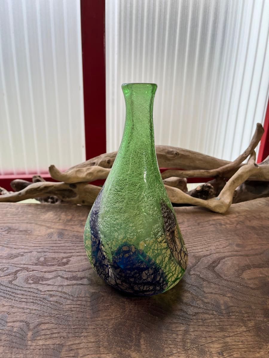 希少!/稲嶺盛吉/花瓶/琉球ガラス/民芸品【未使用品】 希少!/稲嶺盛吉/花瓶/琉球ガラス/民芸品【未使用品】